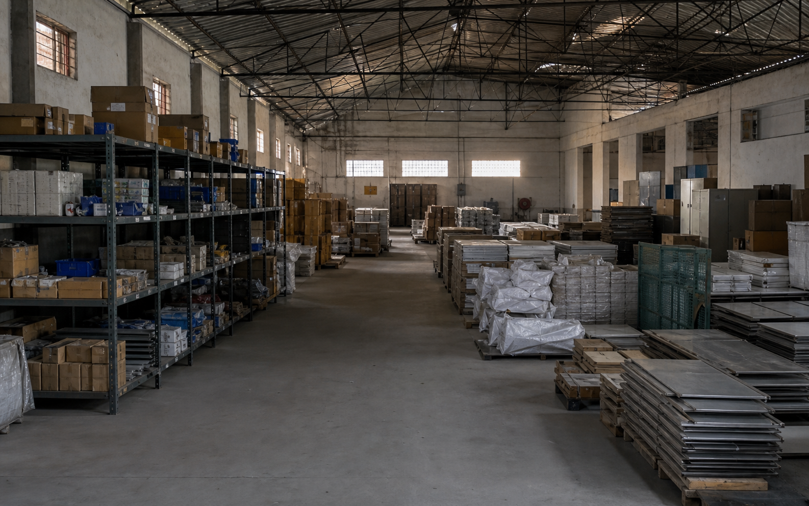 Warehouse Storage Setup before